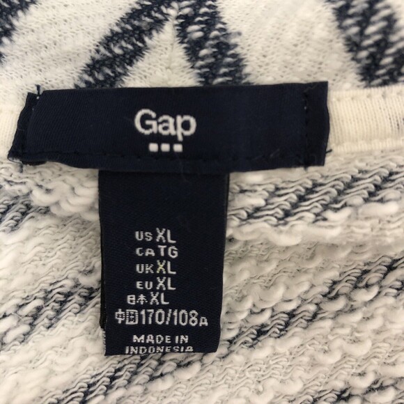 Gap Womens Size XL Blue and White Striped Draped Open Front Cardigan - Picture 4 of 6